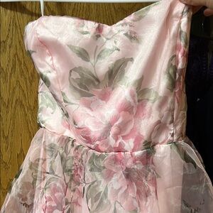 Lulu's Pink and Gray Sleeveless Maxi Dress